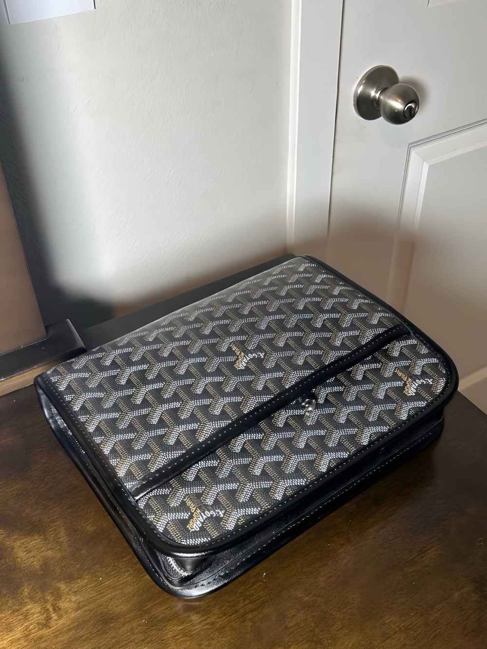 Goyard Black and Gray Patterned Men’s Toiletry Case